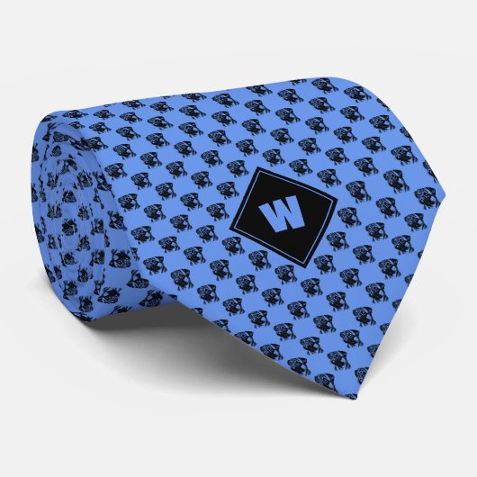 Cornflower Blue Mops Pattern Krawatte (Gerollt)