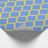 Cornflower Blue Pineapa Yellow Marokkanisch #4 Geschenkpapier (Ecke)