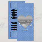 Cornflower Blue Polka Dot Wedding Program Cards Programm (Vorne/Hinten)