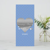 Cornflower Blue Polka Dot Wedding Program Cards Programm (Stehend Vorderseite)