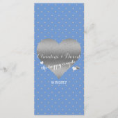 Cornflower Blue Polka Dot Wedding Program Cards Programm (Vorderseite)