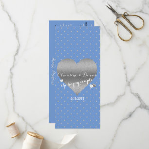 Cornflower Blue Polka Dot Wedding Program Cards Programm