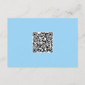 Cornflower Blue QR Code Hochzeitdetails Begleitkarte (Rückseite)