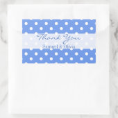 Cornflower Blue Rectangle Polka Vielen Dank Rechteckiger Aufkleber (Tasche)