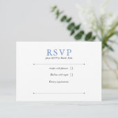 Cornflower Blue RSVP Karte (Stehend Vorderseite)