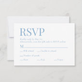Cornflower Blue Scan Qr Code Wahl Hochzeit RSVP Karte (Vorderseite)