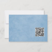 Cornflower Blue Scan Qr Code Wahl Hochzeit RSVP Karte (Rückseite)