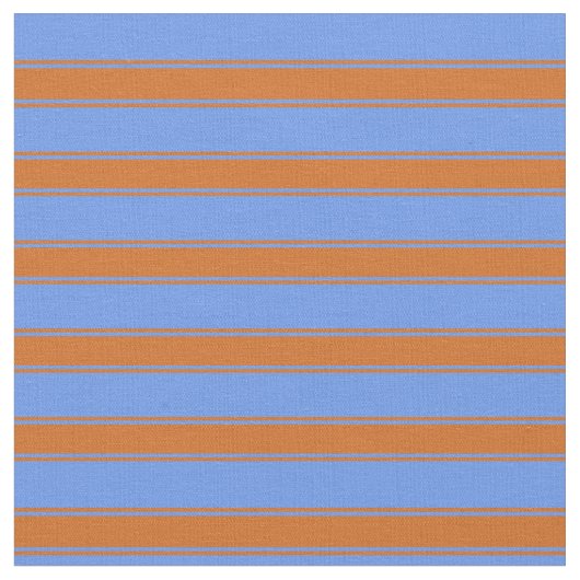 Cornflower Blue & Schokolade Farbiges Muster Stoff (Nahaufnahme)