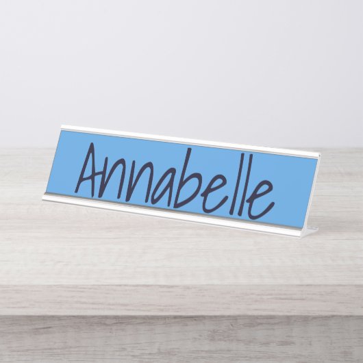 Cornflower Blue Schreibtischnamensplakette (Vorderseite )