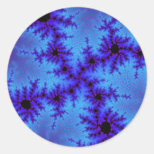 Cornflower Blue Speckle Runder Aufkleber
