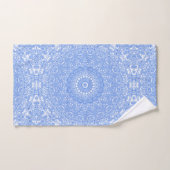 Cornflower Blue Symmetry Mandala Badhandtuch Set (Handtuch)