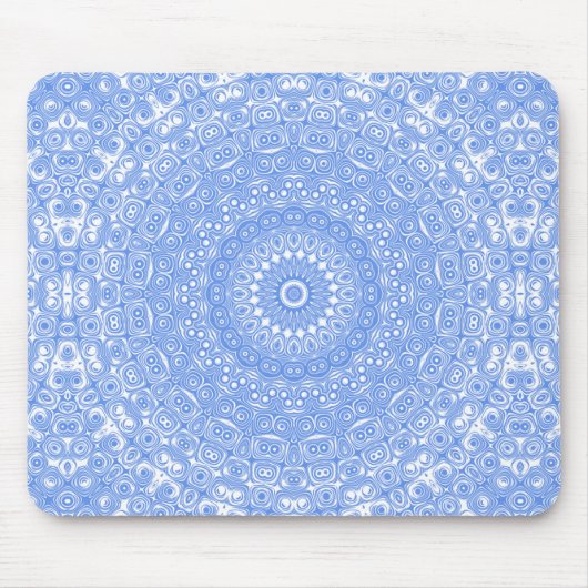 Cornflower Blue Symmetry Mandala Mousepad (Vorne)