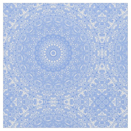 Cornflower Blue Symmetry Mandala Stoff (Nahaufnahme)