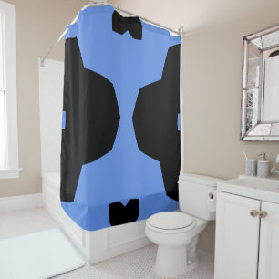 Cornflower Blue und Black Geometric Duschvorhang