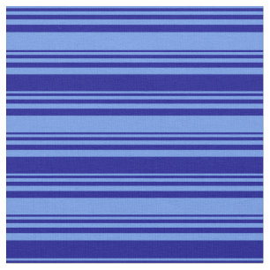 Cornflower Blue und Dark Blue Colored Lines Stoff