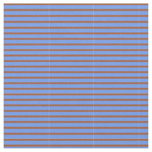 Cornflower Blue und Sienna Farbige Streifen Stoff (Nahaufnahme)