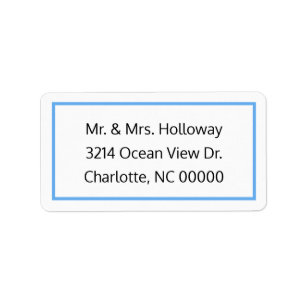 Cornflower Blue und White UAWG Address Label Adressaufkleber