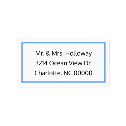 Cornflower Blue und White UAWG Address Label Adressaufkleber (Vorne)