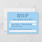 Cornflower Blue Wedding RSVP Card Karte (Vorderseite)