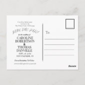 Cornflower Blue White Hübsch Floral Rett Date Postkarte (Rückseite)