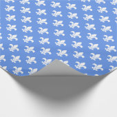 Cornflower Blue White Lilie Muster Geschenkpapier (Ecke)