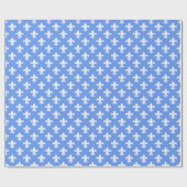 Cornflower Blue White Lilie Muster Geschenkpapier (Flach)
