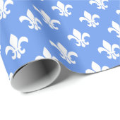 Cornflower Blue White Lilie Muster Geschenkpapier (Rolleneckpunkt)