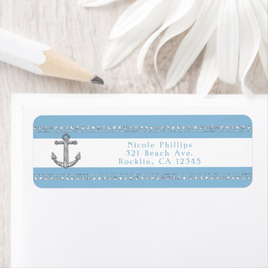 Cornflower Blue & White Stripes Diamant Anker (Insitu)