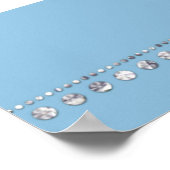 Cornflower Blue & White Stripes Diamant Anker Poster (Ecke)