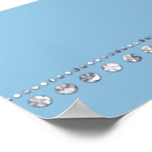 Cornflower Blue & White Stripes Diamant Anker Poster (Ecke)