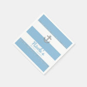 Cornflower Blue & White Stripes Diamant Anker Serviette (Ecke)