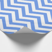 Cornflower Blue White XL Zickzack ZigZag Muster Geschenkpapier (Ecke)