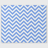 Cornflower Blue White XL Zickzack ZigZag Muster Geschenkpapier (Flach)