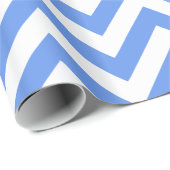 Cornflower Blue White XL Zickzack ZigZag Muster Geschenkpapier (Rolleneckpunkt)