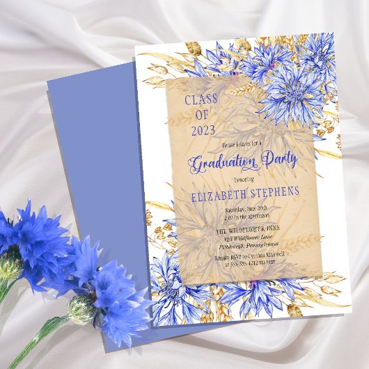 Cornflower Blue Wildblume Blumenstudium Party Einladung