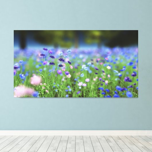 Cornflower Blue Wrapped Canvas Leinwanddruck (Insitu (Holzboden))