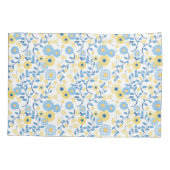 Cornflower Blue Yellow Floral Pattern Kissenbezug (Rückseite)