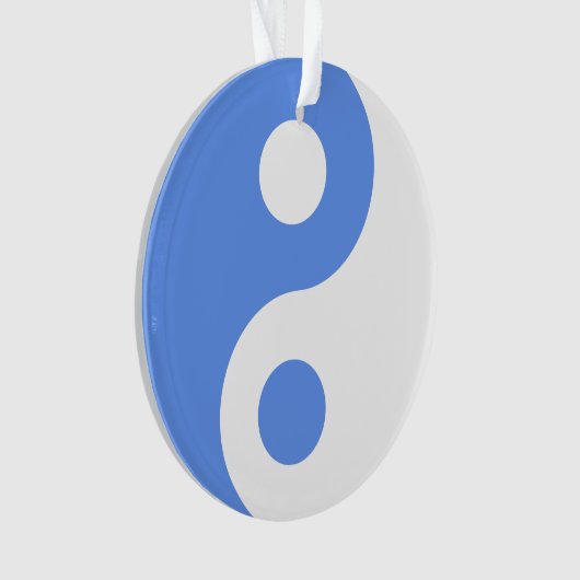 Cornflower Blue Yin Yang Symbol Ornament (Vorderseite)