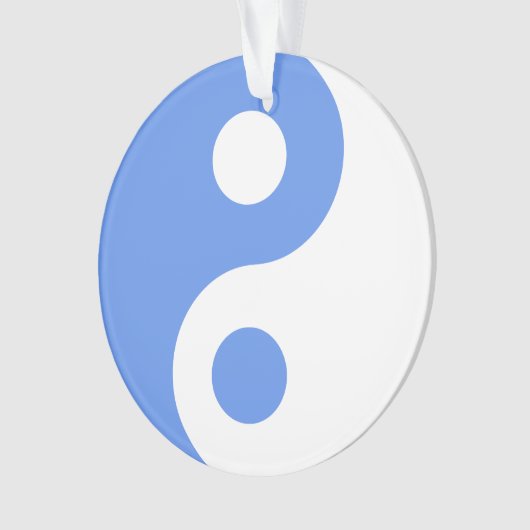 Cornflower Blue Yin Yang Symbol Ornament (Vorderseite)