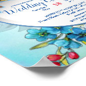 Cornflower-Blues bei Watercolor-Hochzeit Poster (Ecke)