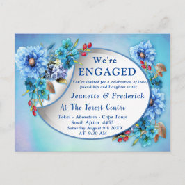 Cornflower-Blues in der Verlobung Watercolor Einladungspostkarte