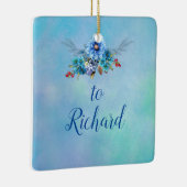 Cornflower-Blues in Watercolor Keramikornament (Rechts)