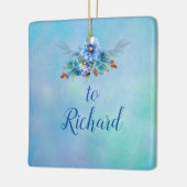 Cornflower-Blues in Watercolor Keramikornament (Links)