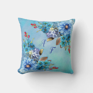 Cornflower-Blues in Watercolor Kissen