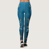 Cornflower-Blues in Watercolor Leggings (Rückseite)