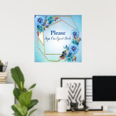 Cornflower-Blues in Watercolor Poster (Heimbüro)