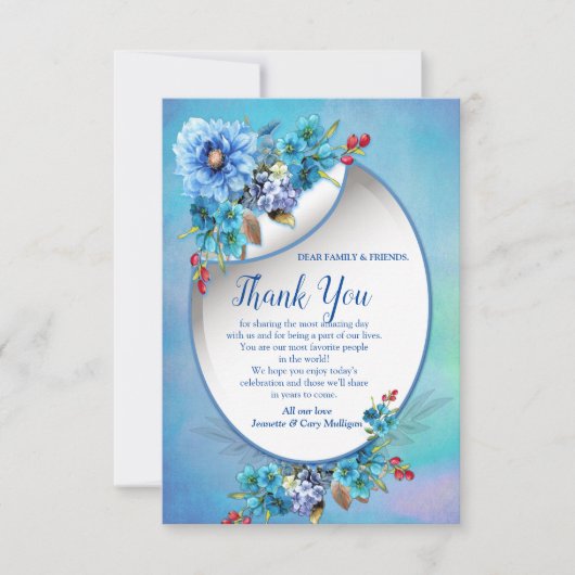 Cornflower-Blues in Watercolor RSVP Karte (Vorderseite)
