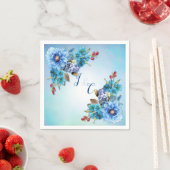 Cornflower-Blues in Watercolor Serviette (Beispiel)