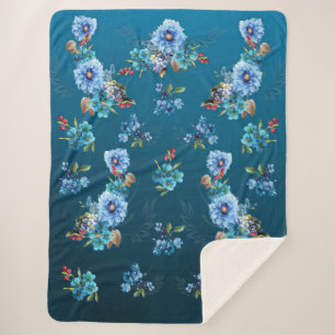 Cornflower-Blues in Watercolor Sherpadecke