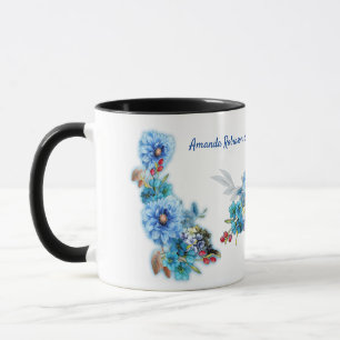 Cornflower-Blues in Watercolor Tasse